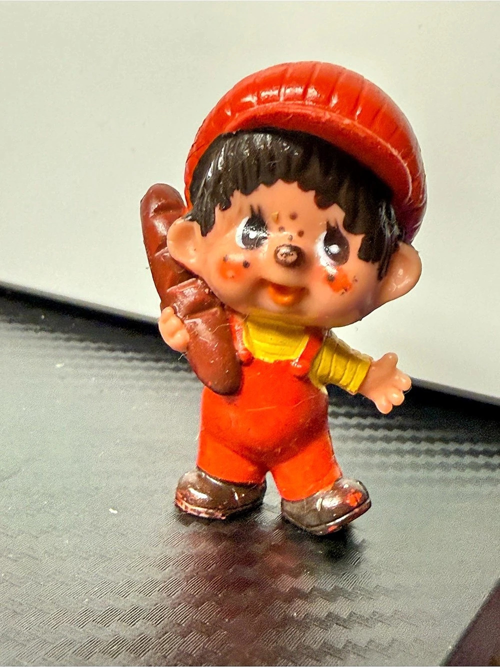 Sekiguchi Monchhichi Bread Boy Mini PVC Figure Red & Yellow